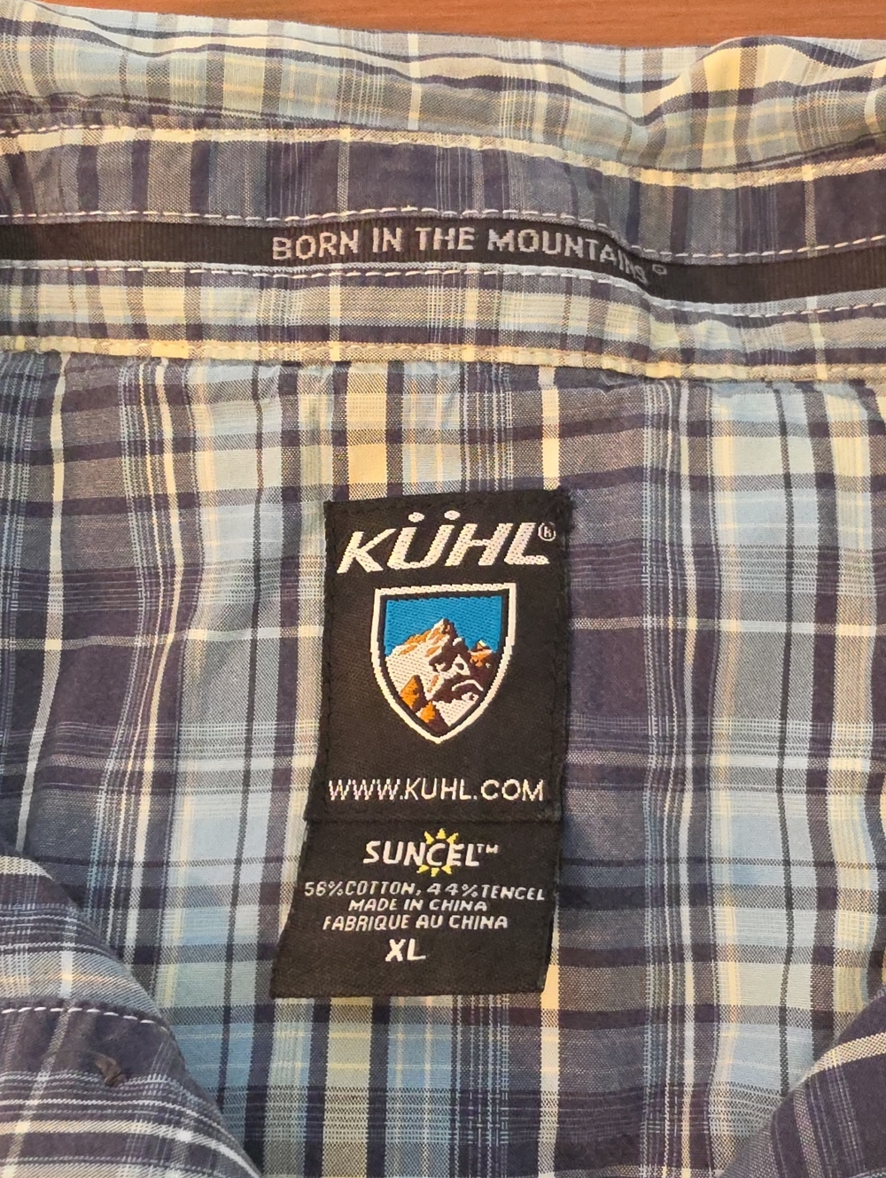 Kuhl Men's Short-Sleeve Blue Plaid Suncel Button-Down Shirt - Picture 3 of 5